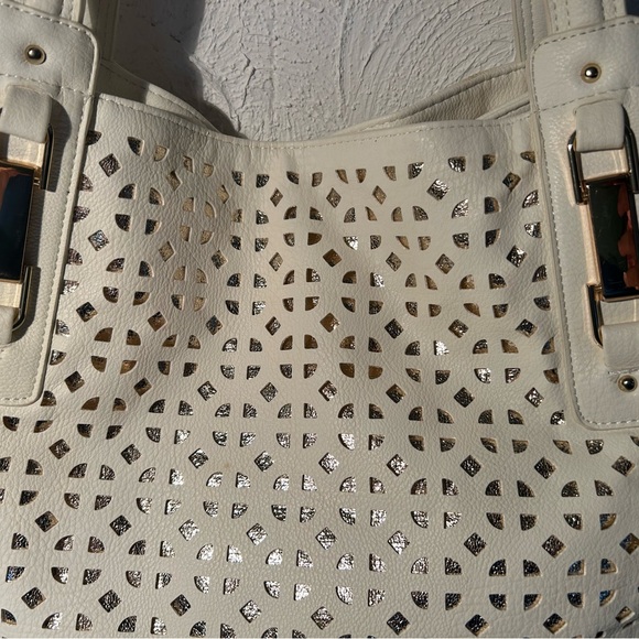 Big Buddha Ivory & Gold Large Satchel - Picture 4 of 7